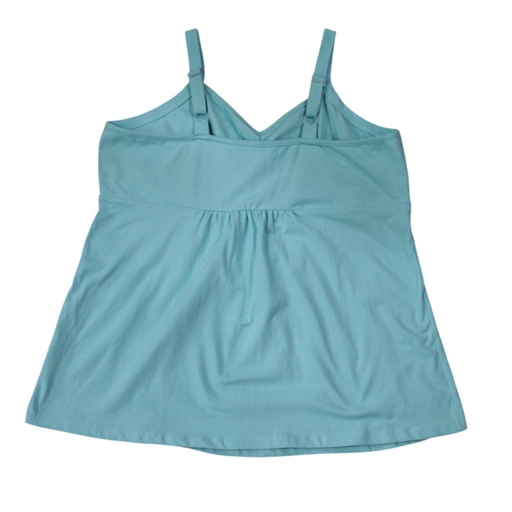 Jessica London Aqua Cotton Spandex Tank Top 18/20 Stretch - Picture 2 of 6
